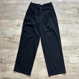 Princess Polly Black Mertyl Asymmetric Pants Wide Leg 100% Cotton Y2K 90s Grunge